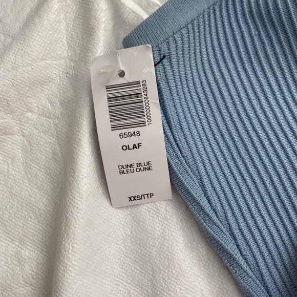 Aritzia Babaton Sculpt Knit Sweetheart Tube Top Olaf Top Dune Blue XXS NWT - Picture 2 of 4